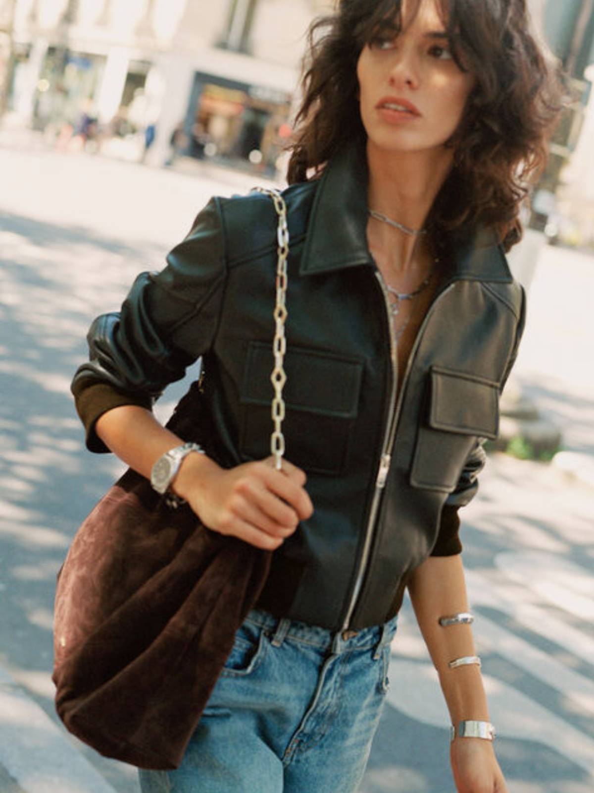 BA&SH – June tote bag suede dark brown