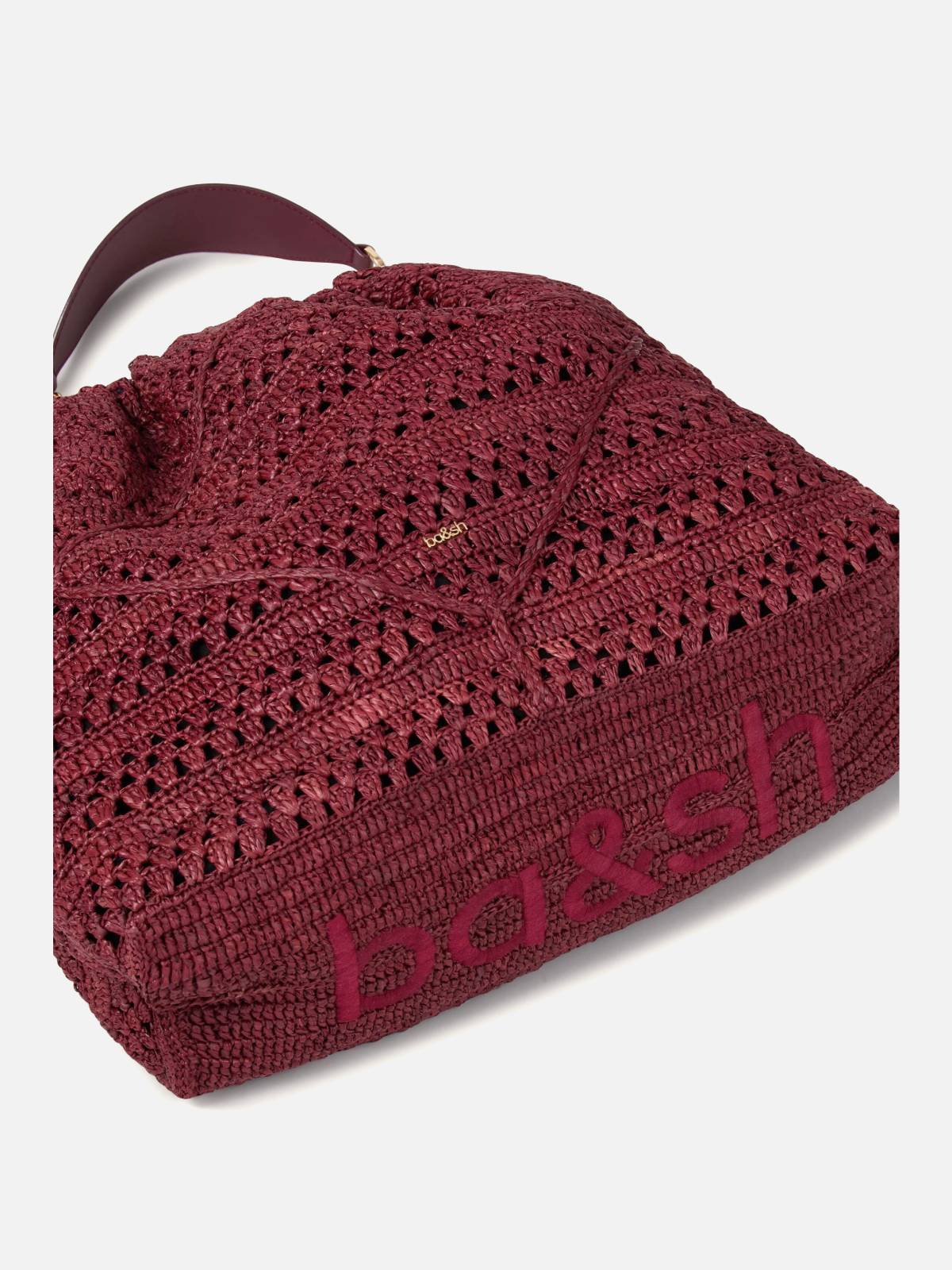 BA&SH – June raffia tote bag bordeaux