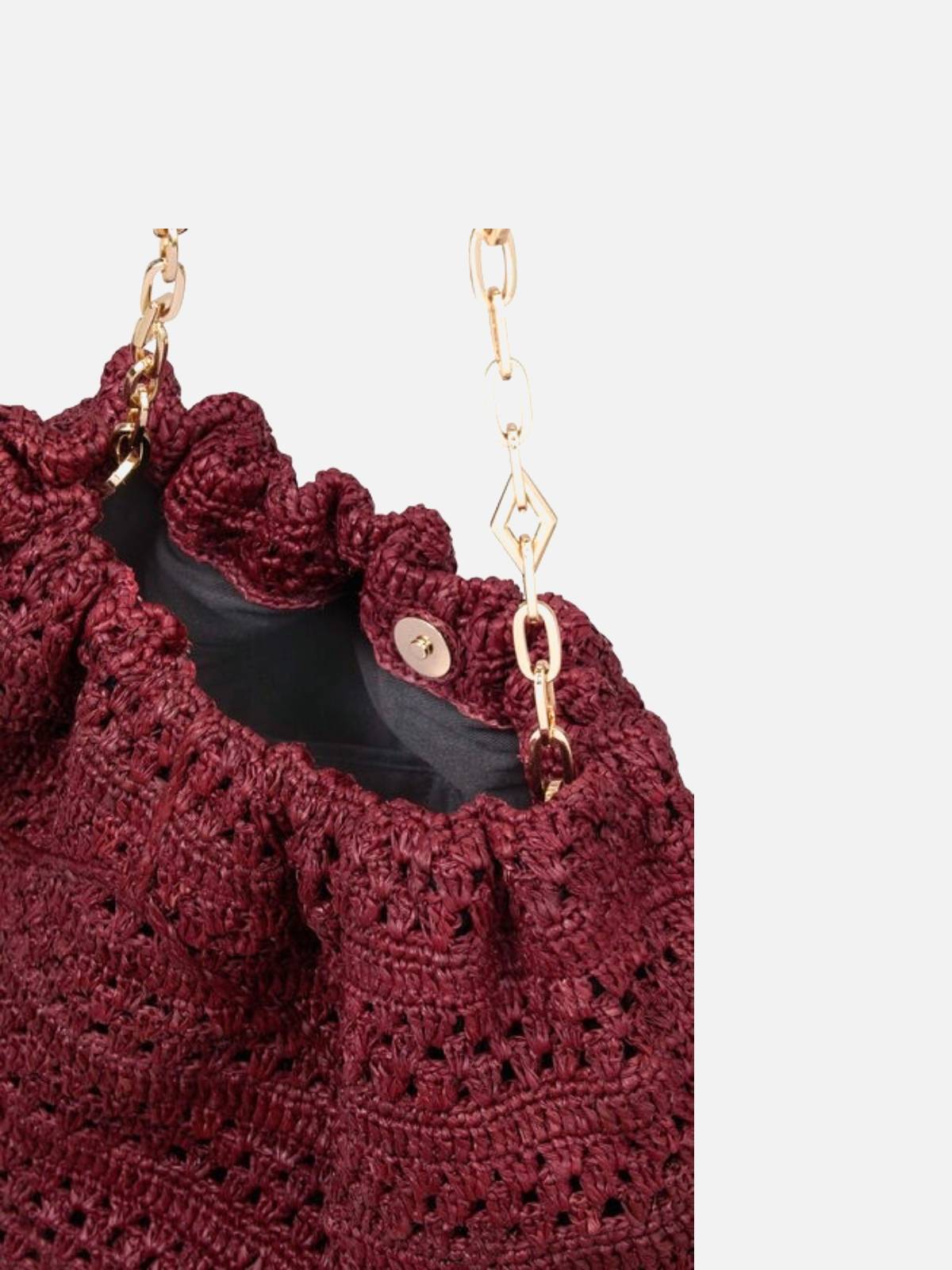 BA&SH – June raffia tote bag bordeaux