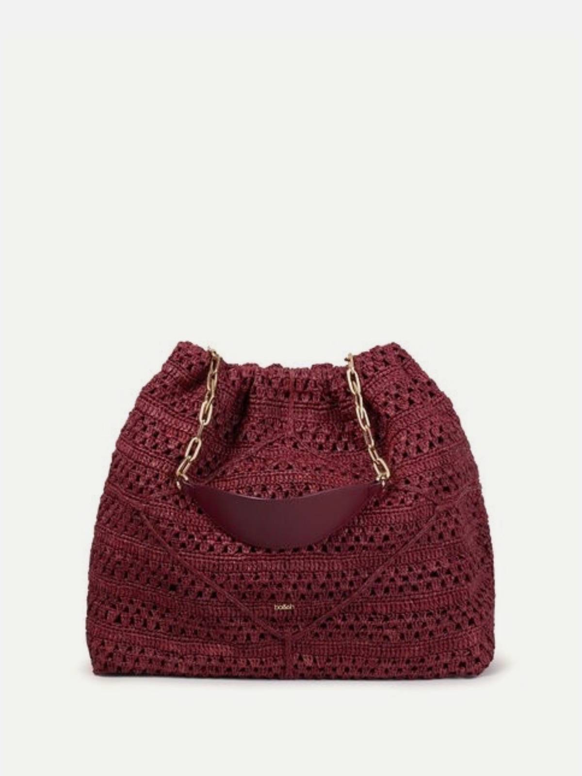 BA&SH – June raffia tote bag bordeaux