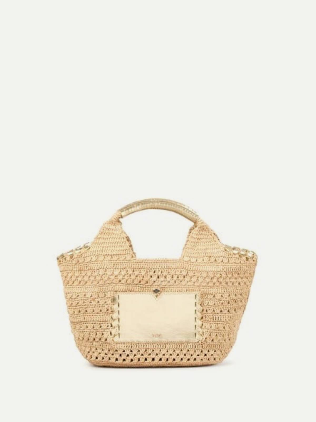 BA&SH – Ara raffia bag natural and gold