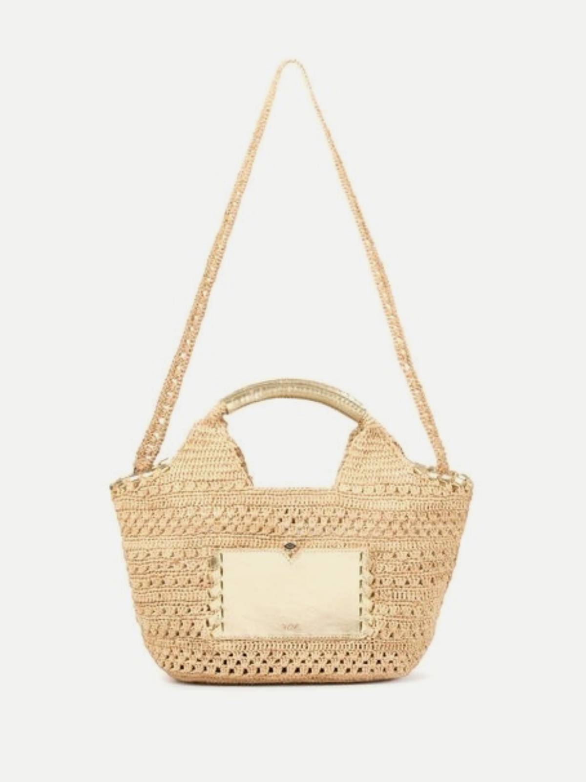 BA&SH – Ara raffia bag natural and gold
