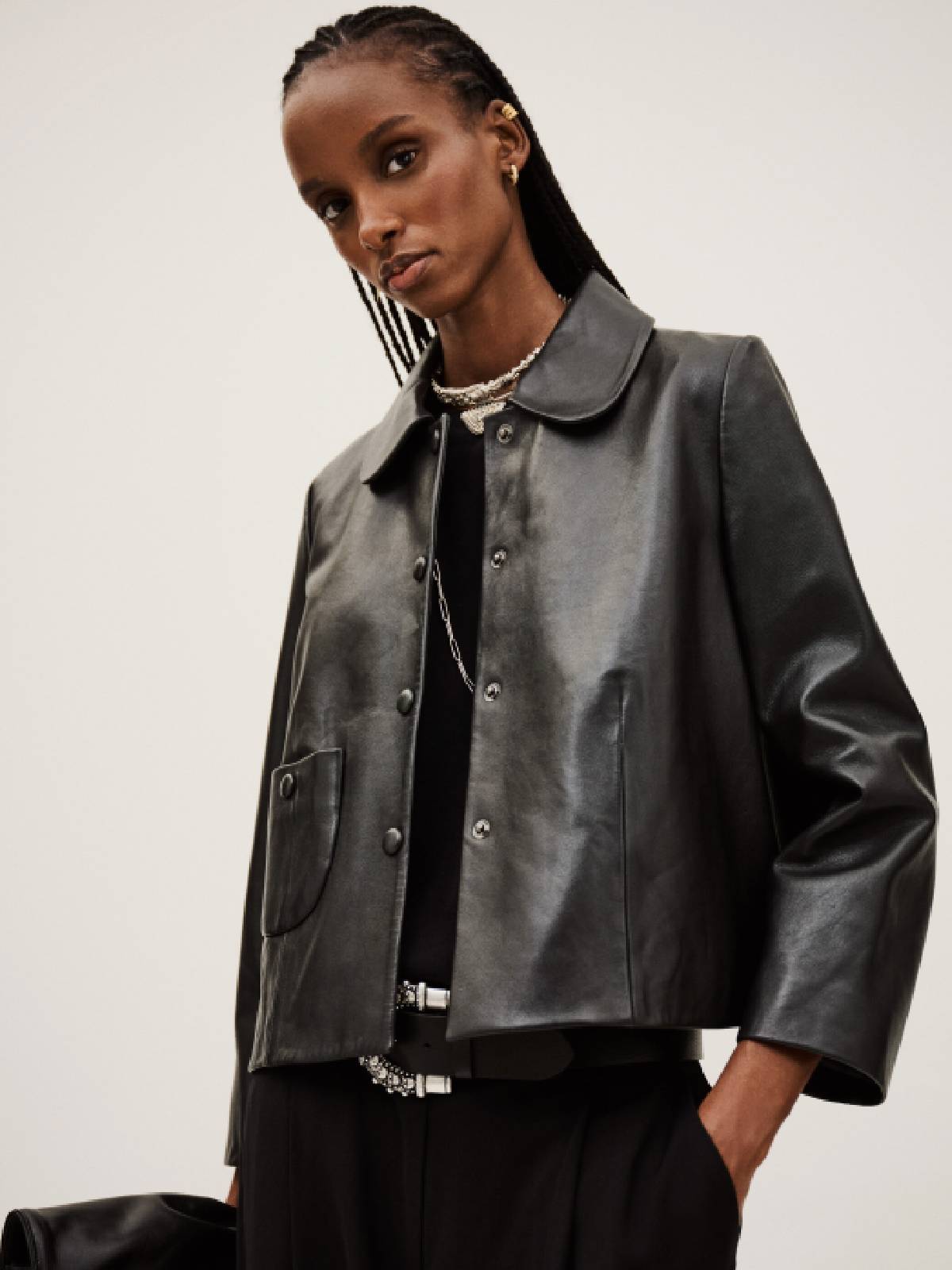 BA&SH -Milos leather jacket black