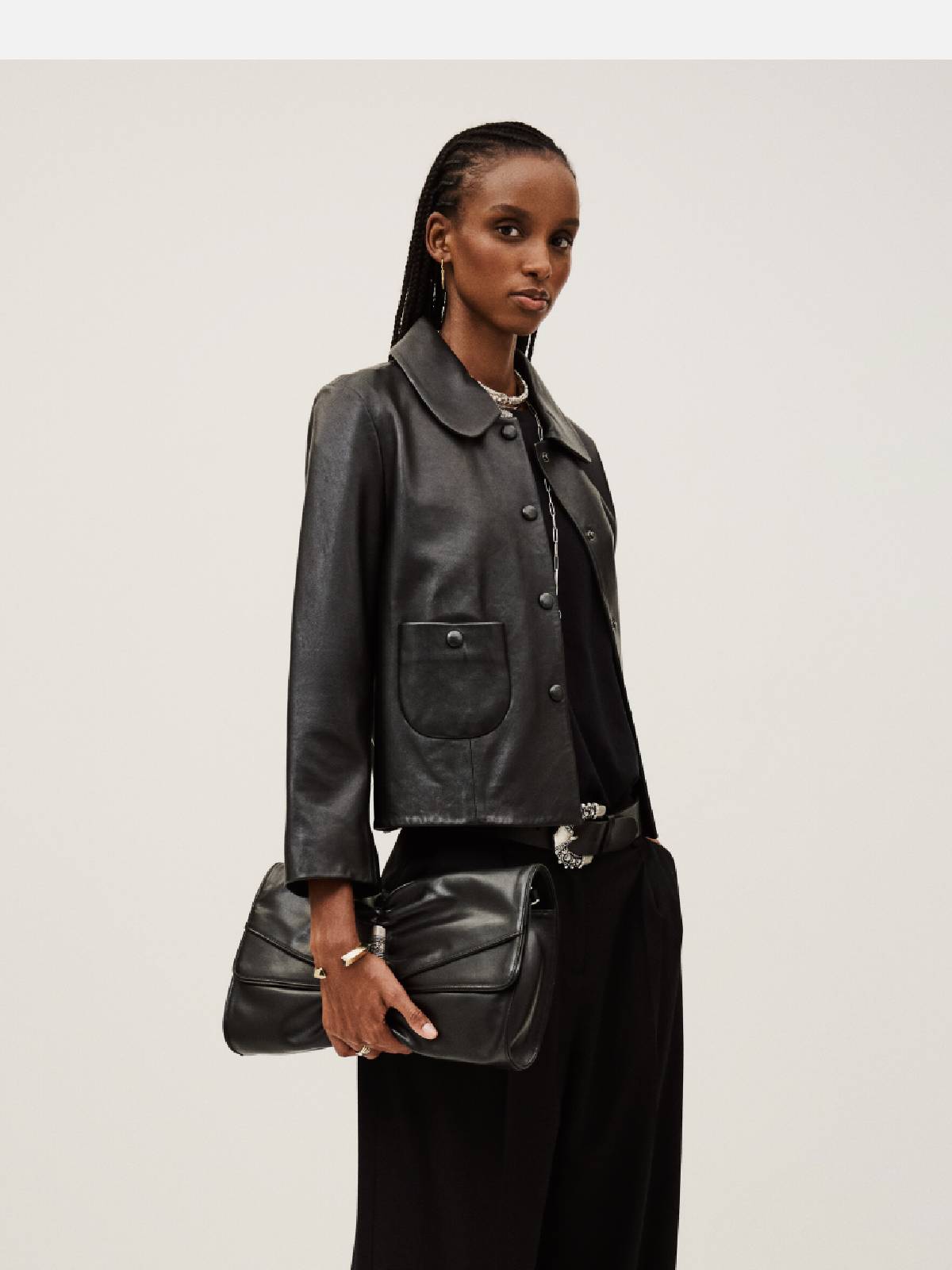 BA&SH -Milos leather jacket black