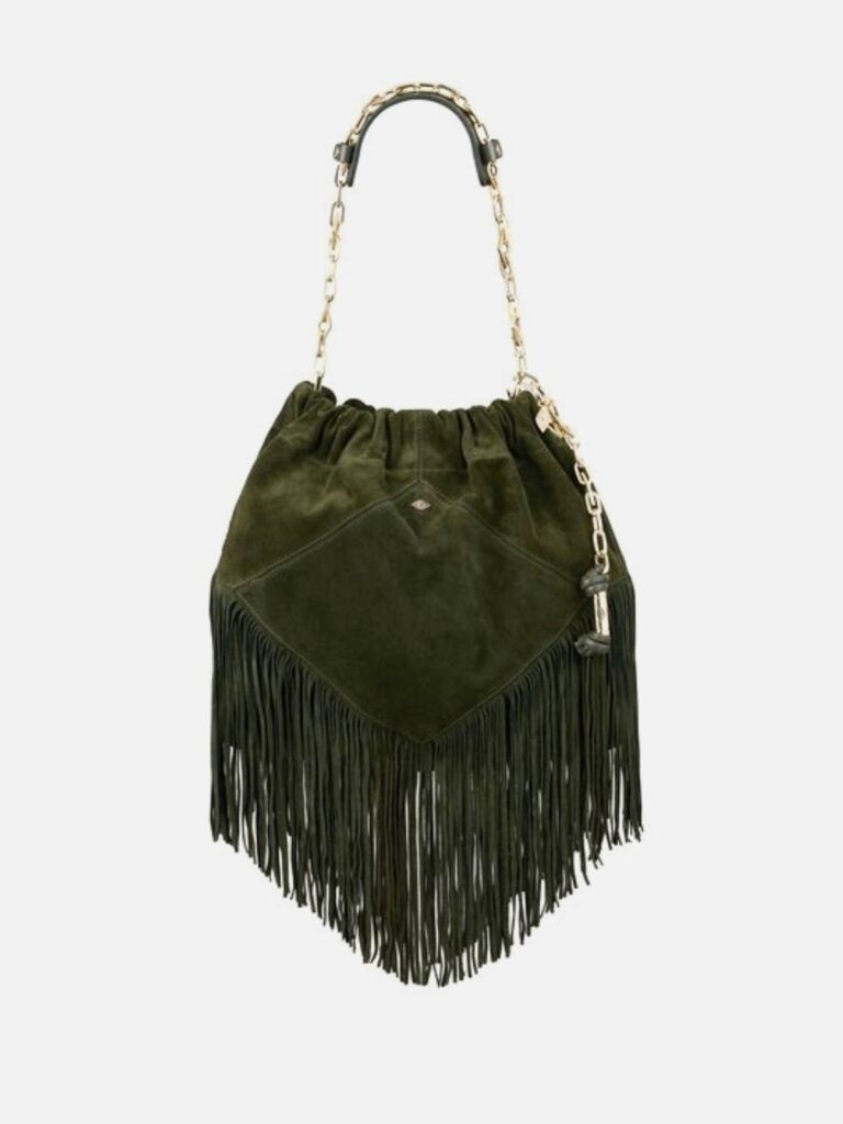 BA&SH – JUNE fringed bag green