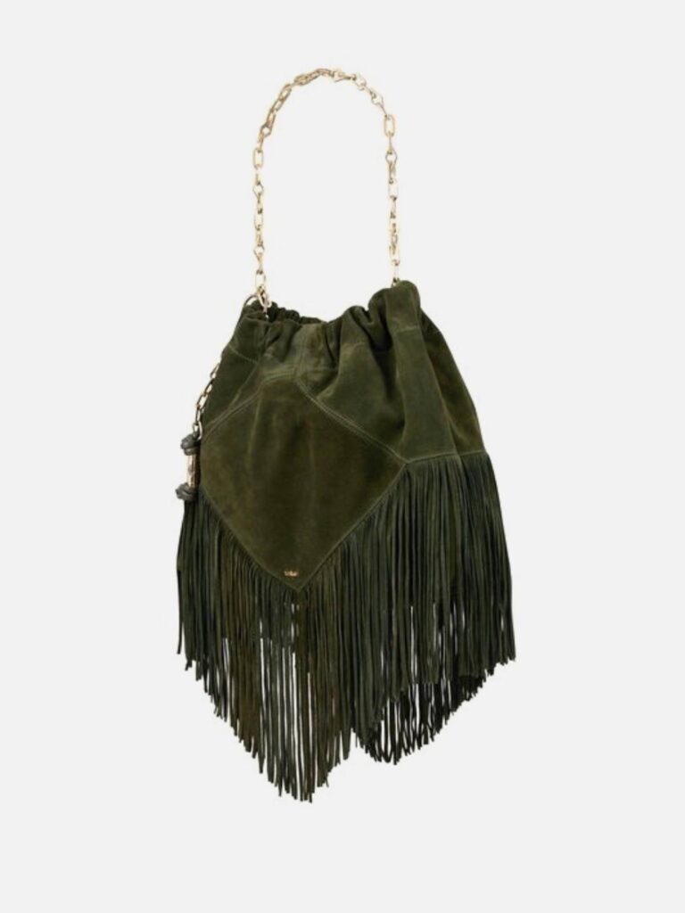 BA&SH – JUNE fringed bag green
