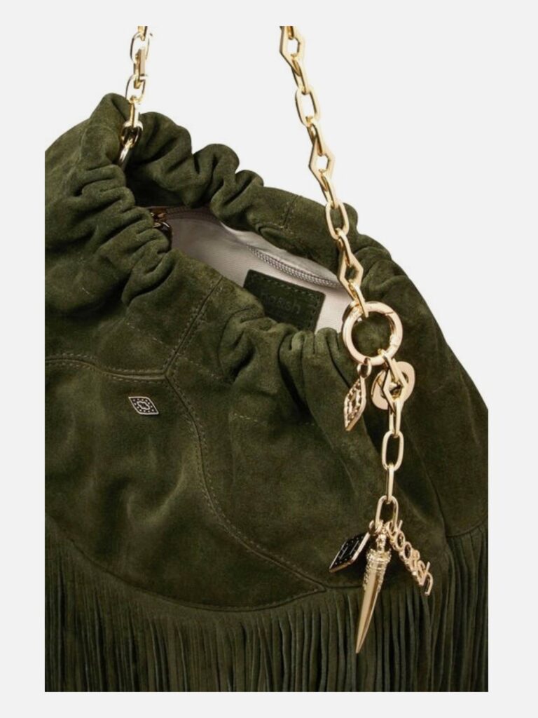 BA&SH -MINI JUNE fringed bag green