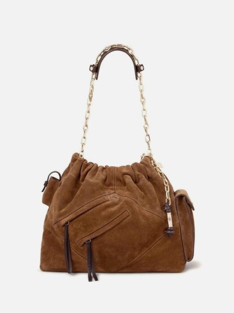 BA&SH – June tote multipockets bag suede brown