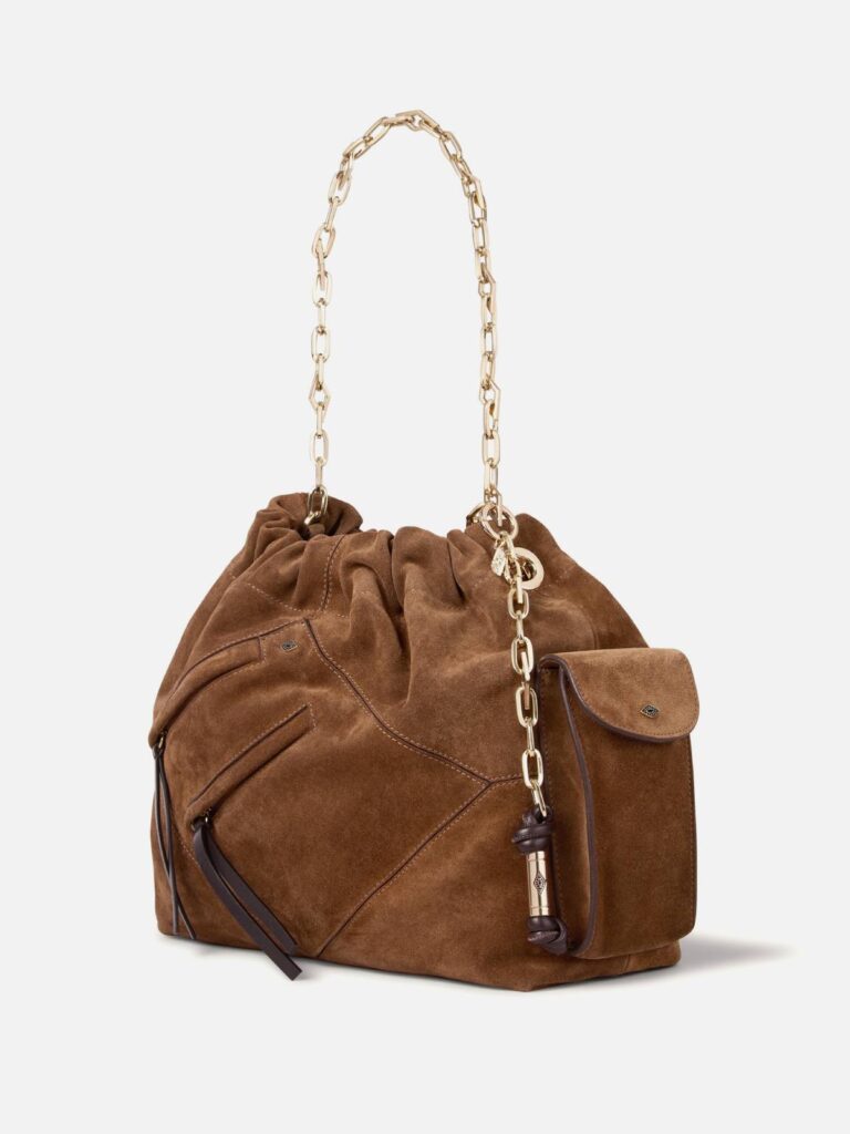 BA&SH – June tote multipockets bag suede brown