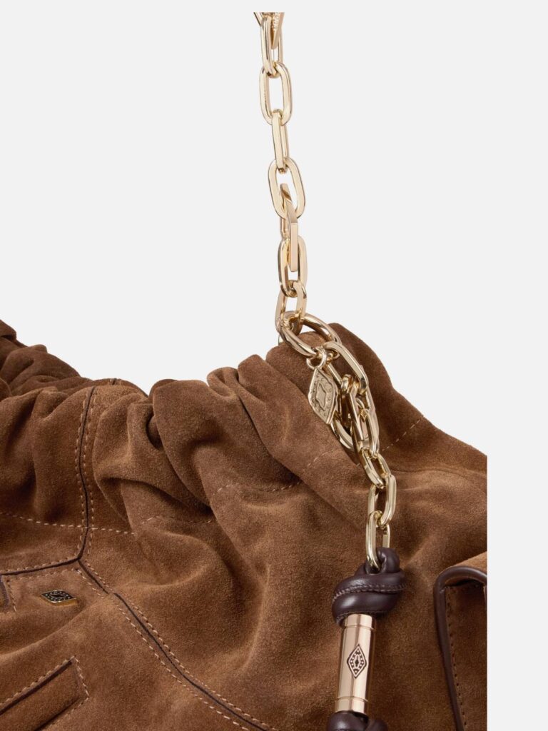 BA&SH – June tote multipockets bag suede brown
